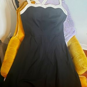 R & K Originals Little Black Dress with White Trim